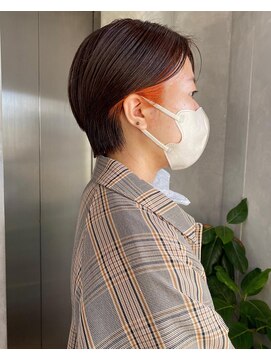 オーストヘアー リュウール(Aust hair Lueur) 耳かけショートボブ×イヤリングカラー