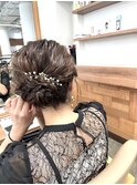 お呼ばれシニヨンアレンジ/ボブアレンジ/アップスタイル