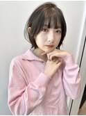 【馬場】大人黒髪小顔外ハネ前下がりボブ前髪あり