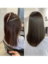 サロウィン 池袋(SALOWIN)&nbsp;【 before & after 】ブリーチなしオリーブベージュ #161