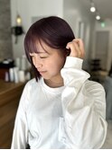 ぷつっとボブ×パープルピンク