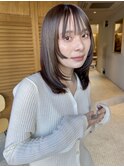 顔まわりレイヤー/ミディアム/酸性ストレート/ストレート