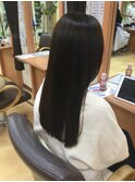 縮毛矯正髪質改善透明感ストレートロング黒髪暗髪20代30代
