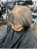 白髪ぼかし ブリーチ有りダブルカラー