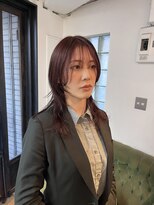 カウチ(Kauti) ブリーチなしレッド×シャギシャギハイレイヤー!