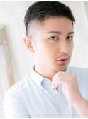 20代30代清潔感アップバング黒髪リクルートフェードカットk与野
