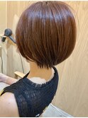 大人かわいいピンクブラウンショートボブ【佐藤和弥】