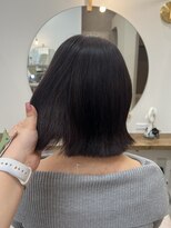 シア 春日部店(SHEER)&nbsp;ダークレッド×切りっぱなしボブ　【春日部　野田】