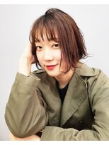 エイム ヘアメイク 横川店(eim HAIR MAKE)&nbsp;ピンクベージュがかわいい☆カジュアル切りっぱボブ