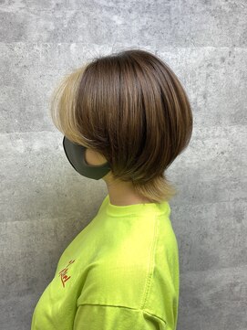 キャラ シャローネ 池袋(Chara Chalone) マッシュウルフ インナーカラー【池袋/ウルフ/ウルフカット】