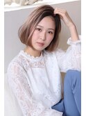 透明感MAX!グレージュがかわいい 決めすぎない大堂エアリーボブ