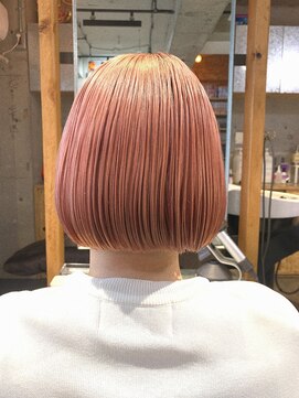 ワンダーヘアーグルーミング(WANDER Hair grooming) ペールピンクボブ【ハイライト/インナーカラー/ダブルカラー】