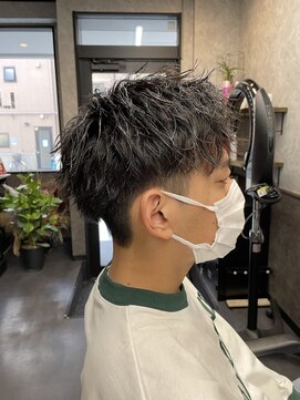 レベル 葛西店(LEVEL) ツイストスパイラルパーマ アップバング ツーブロック 葛西