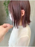 外ハネボブ、ラベンダーカラー、パープル、ブリーチカラー