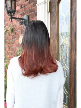 2丁目3番地美容室 ☆ブリーチなし☆レッド・ピンク系『裾カラー』