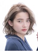 Say.黒髪ボブルフネビージュ小顔ワンレンボブパーマレイヤーボブ
