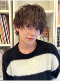 波巻きパーマニュアンス波巻きマッシュウルフ