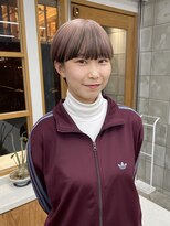 アンブレラカラー デザインカラー ピンクカラー ショートヘア