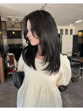 ミア(mia) オリーブベージュカーキグレージュハイライトグラデーション