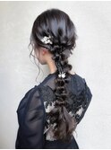 フィガーエイトを使った片編みおろしでお呼ばれにも人気です♪