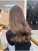 ブリーチなしダブルカラー/レイヤーカット/ブラウンベージュ