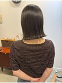 30代40代切りっぱなしボブタッセルボブ顔周りレイヤーオリーブ
