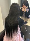 エクステ/黒髪ロング/人毛エクステ