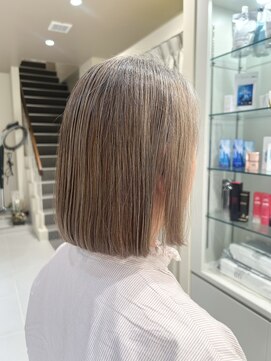ヘアーズ ギャラリー 堺店(Hair's Gallery) 白髪ぼかしベージュカラー/ボブスタイル/50代/60代