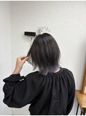 インナーパープル　ブリーチ2回くびれボブ