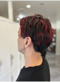 メンズ×レッド×メッシュ