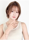 ★レイヤーカットミルクブラウンナチュラルショート小顔縮毛矯正
