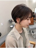 レイヤーショートボブ前髪ありボブミニボブ顔周りレイヤーボブ