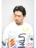 【オールバック】ルーズパーマ×アクセントカラー３