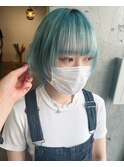 ミントカラー/マッシュカット/ショートカット/レイヤーボブ