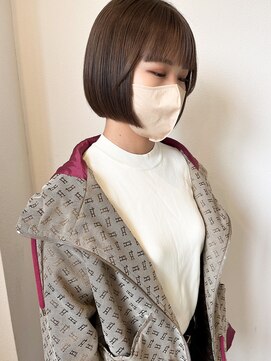 ラミエ バイ メルト 吉祥寺(lamie by melt) "久保田"ミニボブココアベージュ顔まわり前下がり10代20代