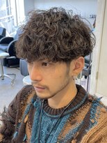メンズ波巻きスパイラルパーマプードルパーママッシュ韓国ヘア