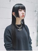 前下がり姫カットロングヘア