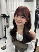 韓国ヘア/レイヤーロング/ブリーチなし/ミルクティピンク