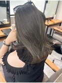赤み消しカラーオリーブグレージュ＊レイヤーカット暗めカラー