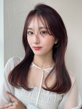 アフロート ディル(AFLOAT D'L) 20代シースルーぱっつん前髪で結んでかわいいフェイスレイヤー