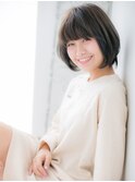 センター北/髪質改善/オリーブベージュでオン眉ボブパーマj