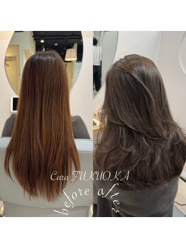 カラ フクオカ(Cara FUKUOKA) ミルクティーグレージュ《髪質改善うる艶水素カラー＋カット★》