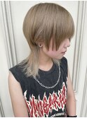 ハイトーンベージュ【山口市美容室】【山口市ウルフカット】