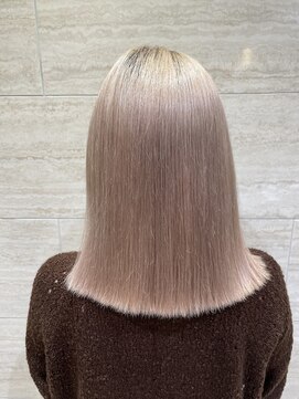 ワンズクロエ 原宿店(ONE's Chloe) くびれヘアアプリコットオレンジハイライトカラーブルーカラー