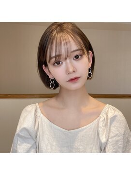 ビューブルー 亀戸錦糸町(VIEW BLUE) 暗めカラーグランマッシュショートボブ くせ毛髪質改善 縮毛矯正