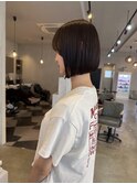 ミニボブ切りっぱなしボブ透明感20代３０代