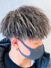 【再現性◎】MEN'Sカット＋イナズマツイスト＋金ハイライト[南堀江/MEN'S]