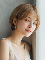 ロッソ 大橋店(Rosso) 丸みのあるベージュショート【大橋】