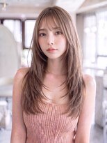 エースハバナ 渋谷(1 HAVANA)&nbsp;ザクザクレイヤー＊前髪カット＊センター分け＊ミルクベージュ