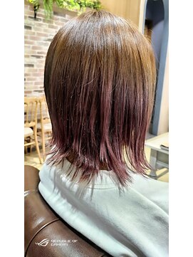 ドラマチックヘア 一本松店(DRAMATIC HAIR) グラデーションカラー ピンク ボブ